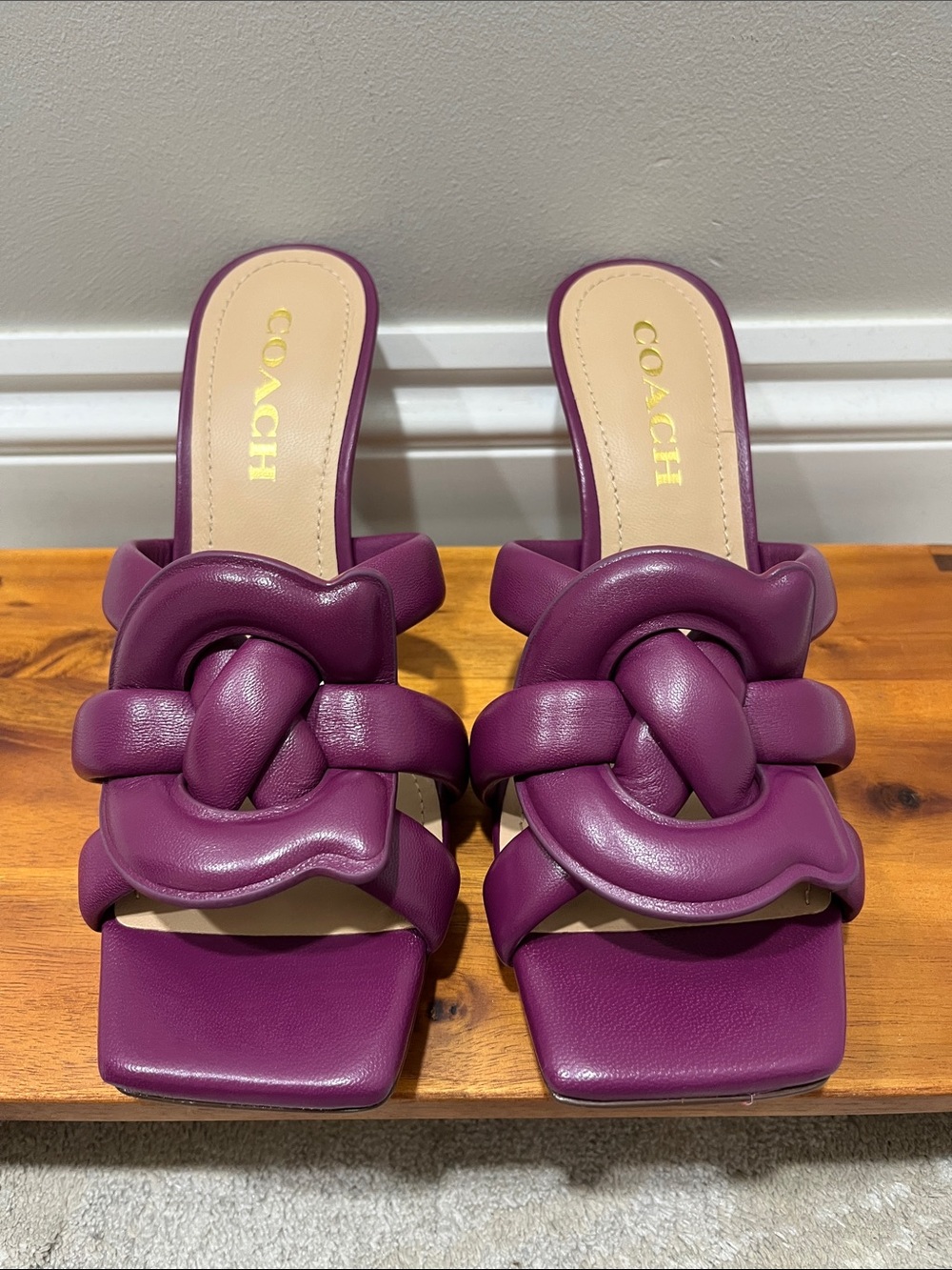 Coach Kelli leather sandal -Sz 8 deep plum.